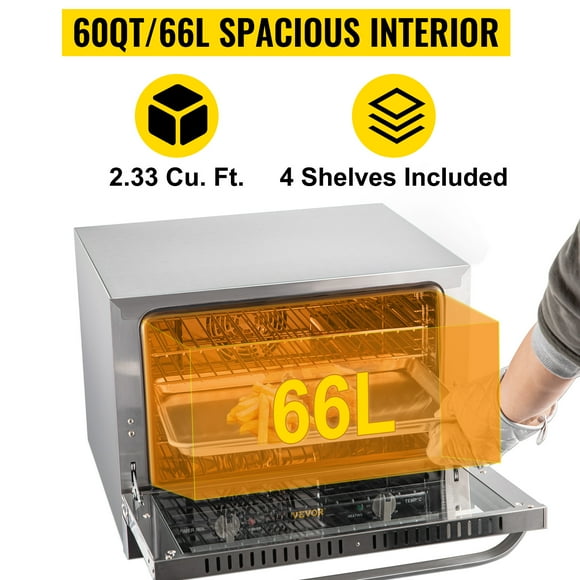 Horno de convección para encimera VEVOR Tuspuzz tostador comercial acero inoxidable 60 cuartos 120 V