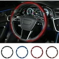 thumbnail image 2 of Universal Carbon Fiber Steering Wheel Cover, Anti-Scratch, Anti-Slip, for 14-16 Inch Wheels, Interior Accessories for Cars, SUVs, Trucks, Red, 2 of 8