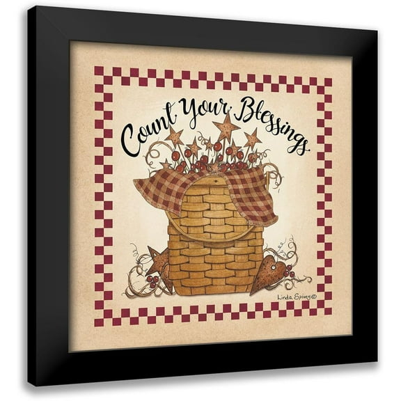 Spivey, Linda 12x12 Black Modern Framed Museum Art Print Titled - Count Your Blessings