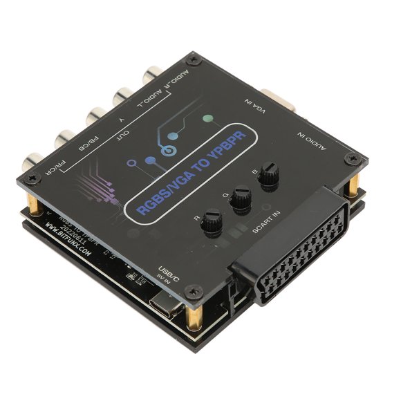 SCAR Tto YPBPR Converter,RGBS VGA SCART to VG Ato YPBPR Converter RGBSVG Ato YPBPR Converter High-Precision Functionality