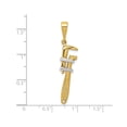 thumbnail image 3 of 10k Yellow Gold Pipe Wrench Pendant with Rhodium Accents for Men, Tool Necklace Symbolizing Craftsmanship, Trade Jewelry for Plumbers, Mechanics, and Skilled Professionals, 3 of 7
