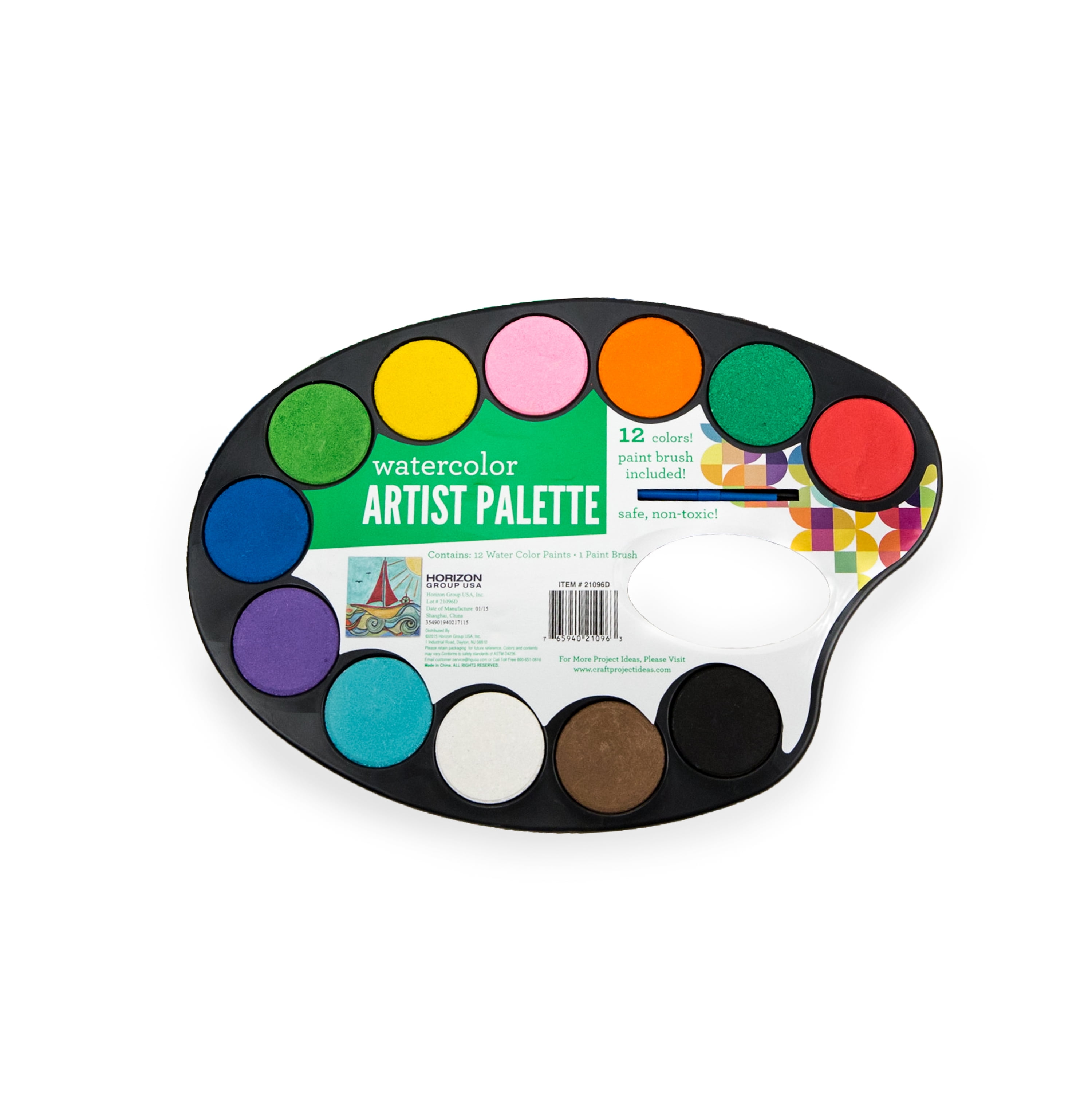Kids Craft Artist's Palette with Paint Pods & Brush Kit