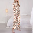 thumbnail image 3 of Pofeuu Carrot Print Womens Pajamas Set Long Sleeve Sleepwear Button Down Nightwear Soft Pj Lounge Sets Button Down Pajamas Women-Small, 3 of 7