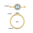 thumbnail image 3 of TimeLe$$ Classics Round and Cushion Cut Natural Aquamarine Gemstone Ring in 14K Yellow Gold (Size: 5), 3 of 6