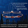 thumbnail image 2 of Gem Stone King 2.63 Ct Red Garnet E-F Lab Grown Diamond 18K Rose Gold Plated Silver Bracelet for Women, 2 of 5
