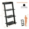 thumbnail image 3 of Costway 4-Tier Ladder Shelf Leaning Bookshelf withAnti-falling Baffle Wood Bookcase Black, 3 of 10