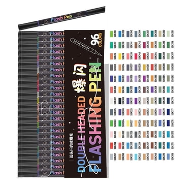 1Box Glowing Markers Acrylic Marker Pen with Broad/Fine Tips for Classroom Parties Art Projects