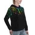 thumbnail image 6 of Lsque Night Rainbow Sparkles Pattern Casual Women's Hoodie,Hooded Sweatshirt with Kangaroo Pocket,Pullover Hoodie with Eye-catching Drawstrings-Small, 6 of 7