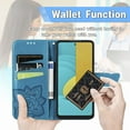 thumbnail image 5 of for Xiaomi 13 Wallet Case for Women Girls, Shiny Butterfly Flower PU Leather Cover with Card Slot Holder Flip Phone Case for Xiaomi 13 Rhinestone Blue, 5 of 18