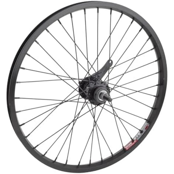 Wheel  Rear Bicycle Wheel 20 x 1.75 36H, Alloy, Bolt On, Black, KT Coaster