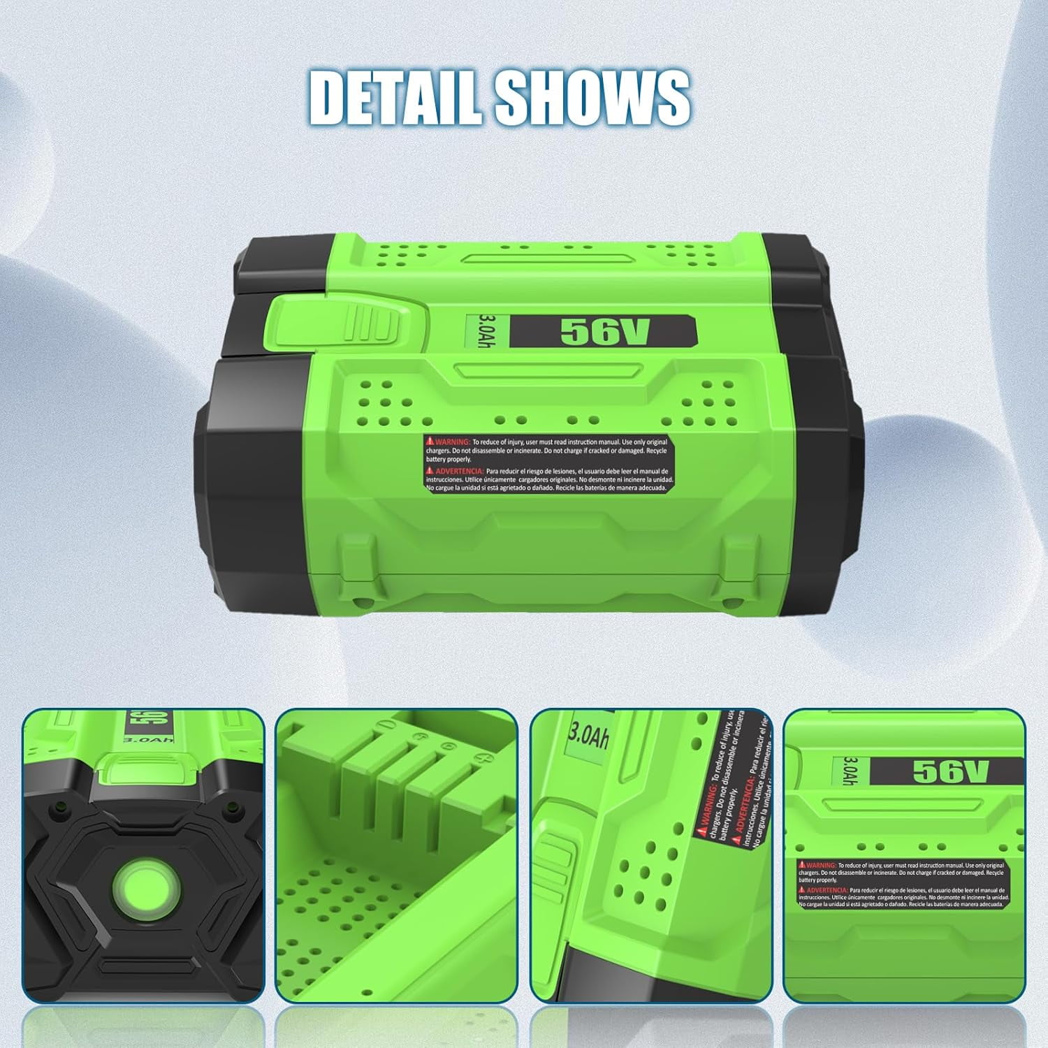 56V 3.0Ah Replacement for EGO Battery 56 Volt Lithium-Ion Battery BA2800T BA4200T BA1400 BA1400T