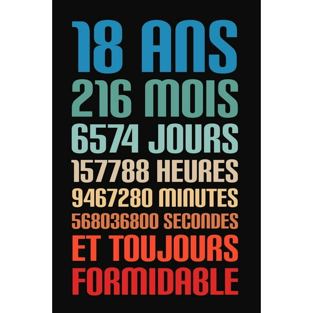 18 Ans Et Toujours Formidable 18 Ans Joyeux Anniversaire Paperback Walmart Com Walmart Com