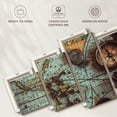 thumbnail image 5 of Elephant Stock Antique Pirate Map Wall Art - Horizontal Multi Panel Canvas - Living Room Wall Decor - Nautical Multi Panel - Brown And Blue Decor - 92" x 42", 5 of 5