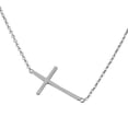 thumbnail image 4 of My Daily Styles Sterling Silver Sideways Cross Pendant Necklace, 925, 4 of 6