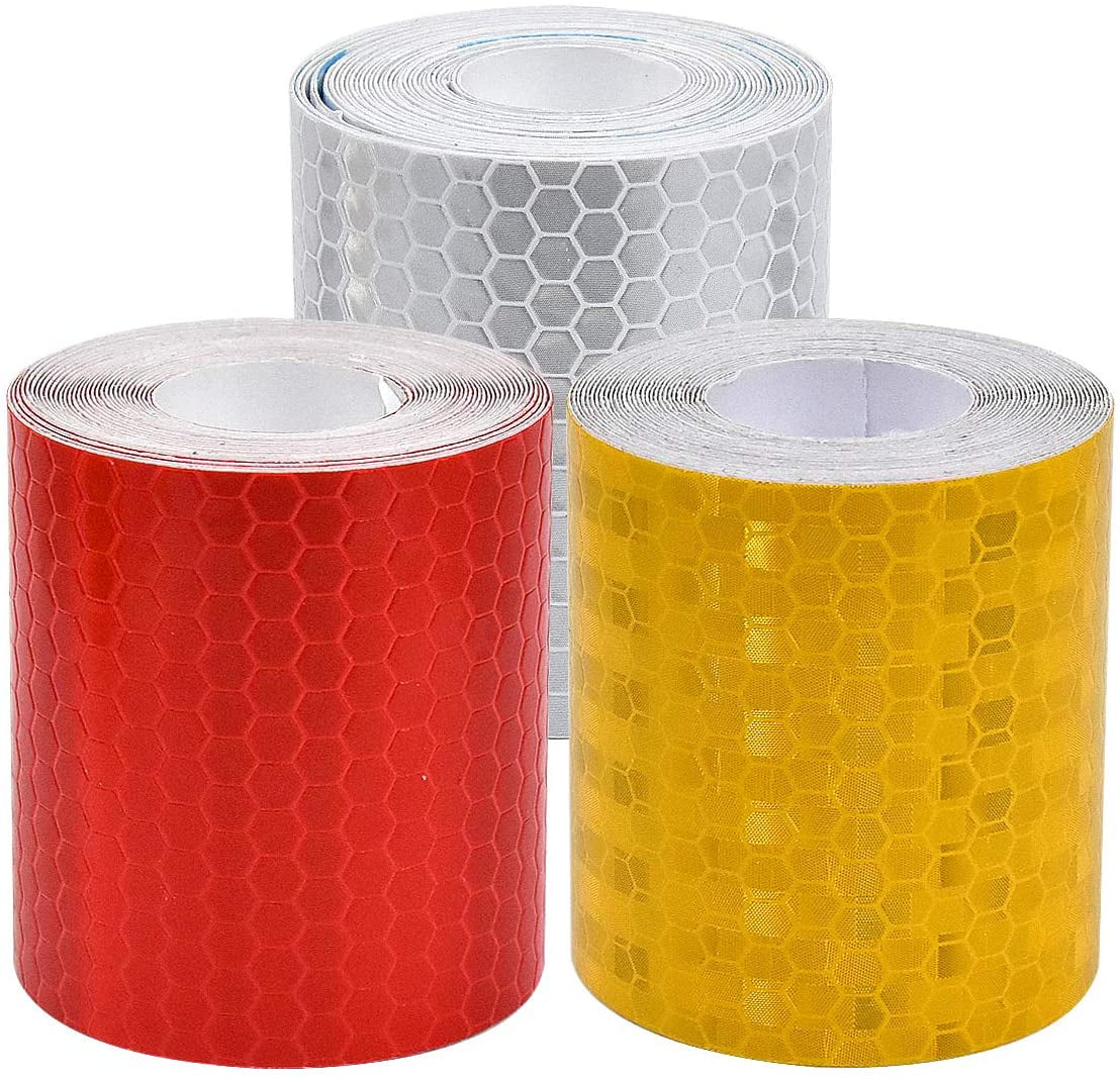 25m x 50mm Reflective Safety Tape Self Adheisive Vinyl High Intensity RED/YELLOW 