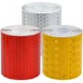 thumbnail image 1 of Reflective Tape Self Adhesive Warning Tape Reflective For Safety In The Dark 3 Rolls Weather Resistant Reflective Tape Reflectors Bicycle Reflector Sticker 50mm × 3 meters Red White Yellow, 1 of 5