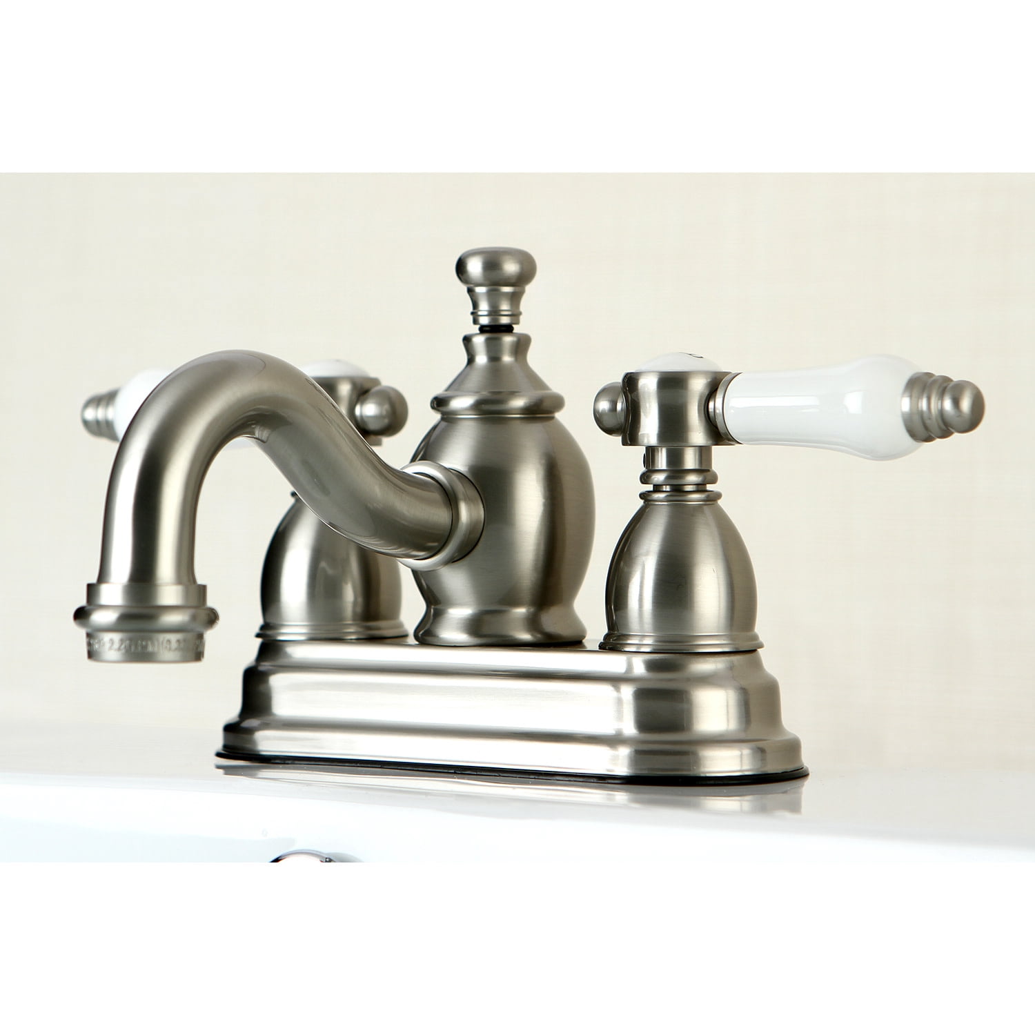 Kingston Brass KS7108BPL 4 in. Centerset Bathroom Faucet, Brushed Nickel