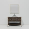 thumbnail image 4 of Norwalk 48 in W Brown Oak Single Vanity, Carrara Marble Top, Faucet Set, and 46 in Mirror, 4 of 7