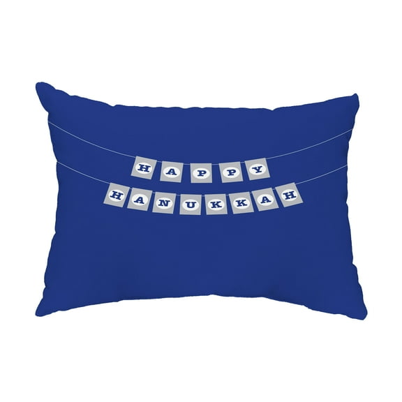 Simply Daisy, 14" x 20" Banner Day Royal Blue Decorative Word Outdoor Pillow
