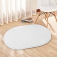 thumbnail image 4 of Oval Rug,Soft Fluffy Area Rug for Bedroom,Cream White Fuzzy Shaggy Oval Throw Rugs for Bedside,Non-Slip Cozy Plush Shag Carpet for Room Dorm Living Room,40x60cm, 4 of 5
