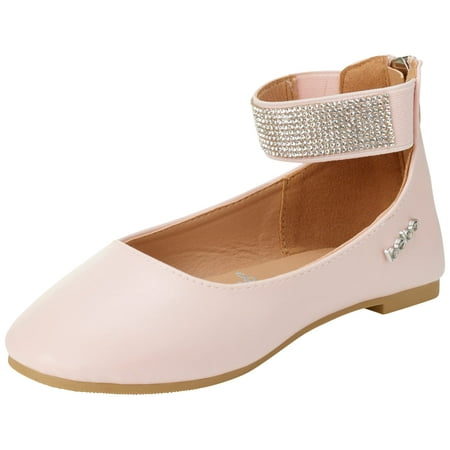 bebe Girls' Shoes - Ballet Flats with Heel Zipper and Rhinestone ...