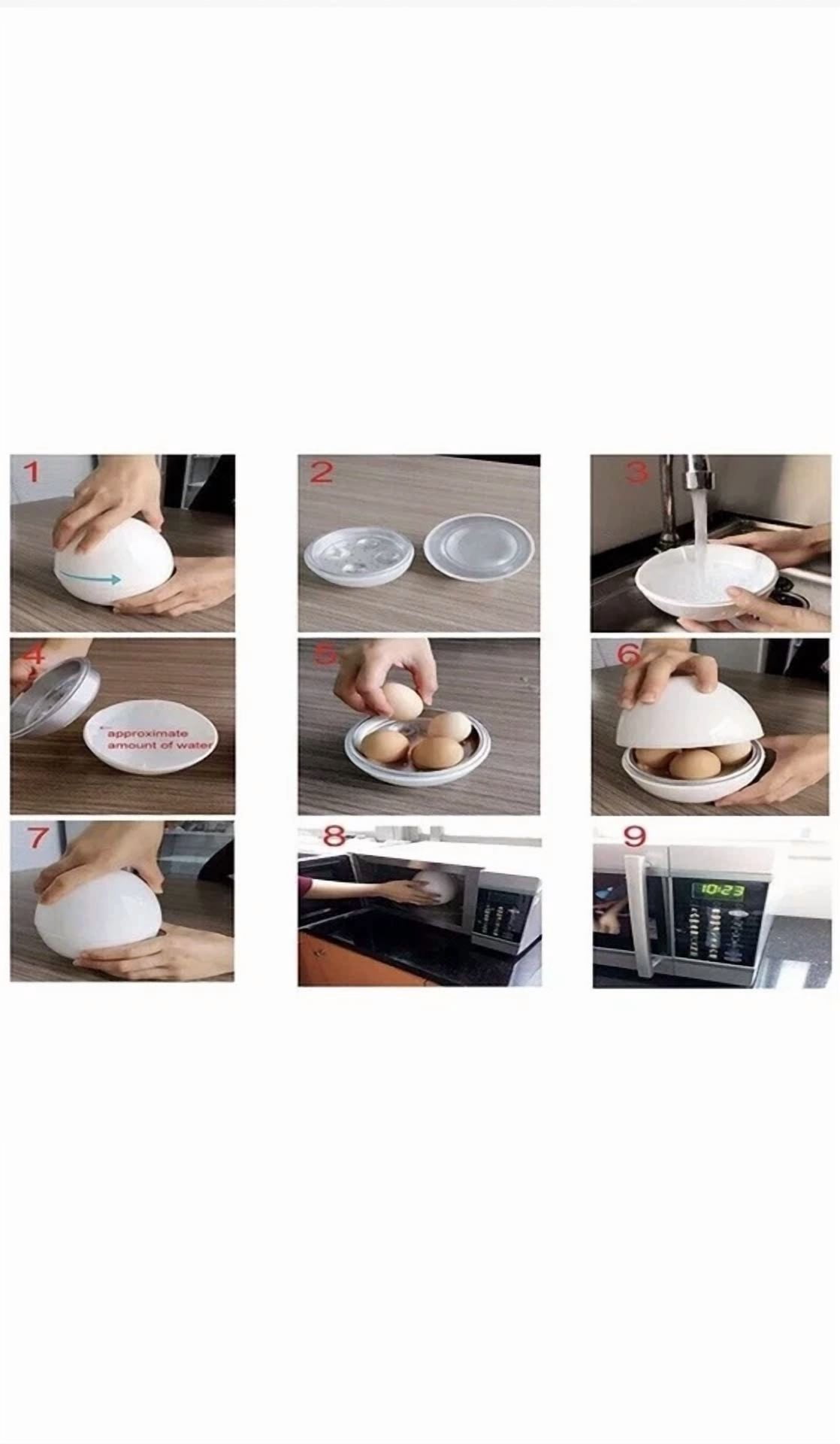 CRESTIN- Microwave Egg Boiler Microwavable Egg Poacher Cooking Kitchen Tool