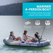 Intex Mariner 4 Person Inflatable Lake Dinghy Boat with Pump and Oars Set