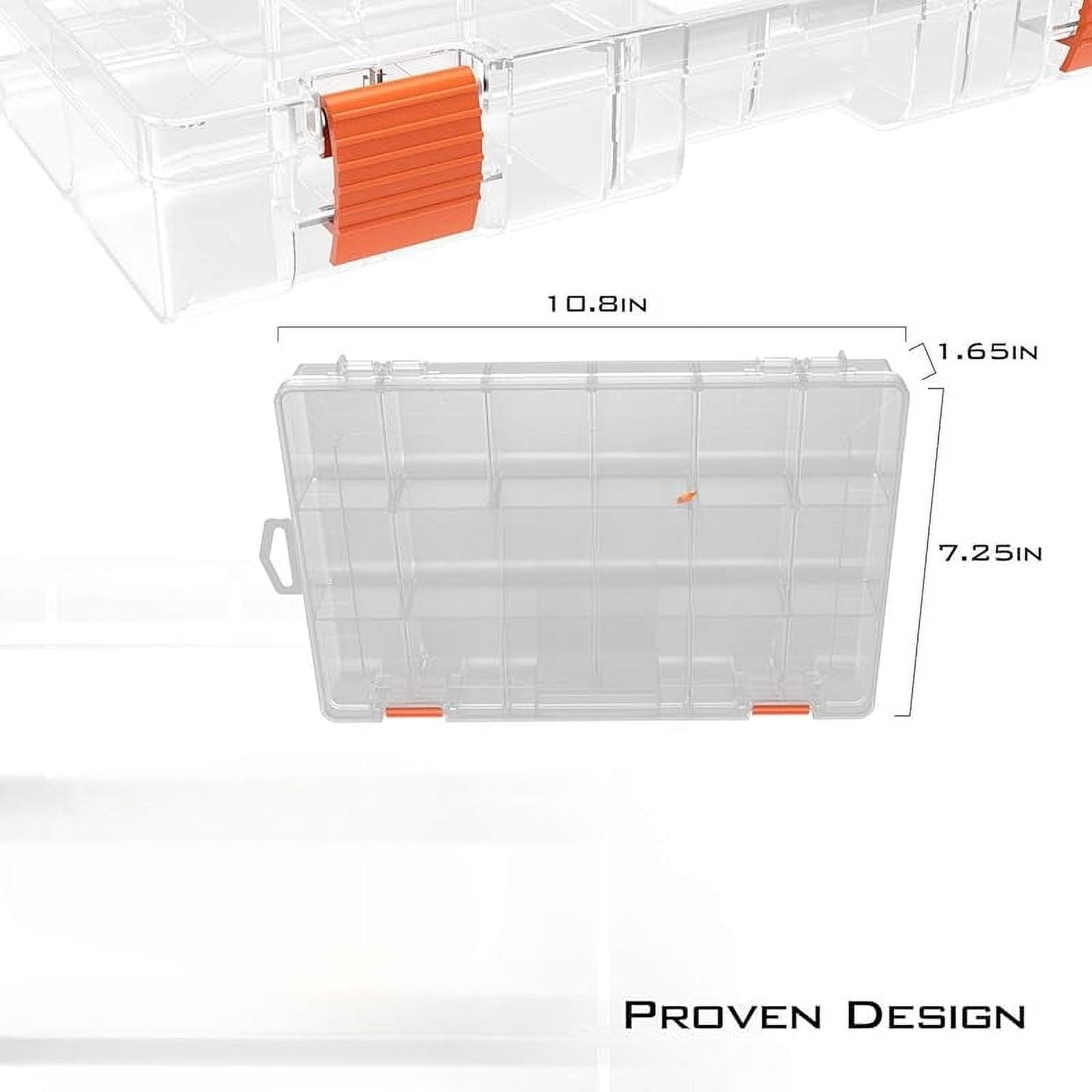 Tackle Boxes, Plastic Box, Plastic Storage Organizer Box with Removable Dividers - Fishing Tackle Storage - Box Organizer - 2 Packs /4 Packs Tackle Trays - Parts Box