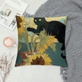 thumbnail image 2 of Orinice Cute Cat Sunflowers Surrealism Graphic Decorative Throw Pillow Cover for Home Couch Living Room Bed Sofa - Short Plush Pillow Case 1PC 18x18in, 2 of 5