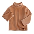 thumbnail image 3 of Girls T Shirts Kids Thermal Base Layer High Neck Long Sleeve Warm Winter Top Girls Tops Brown 6-7 Years, 3 of 4