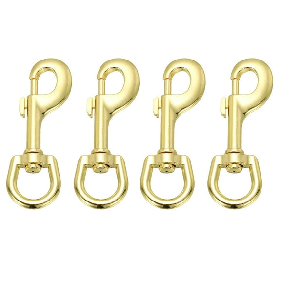Uxcell 4 Pcs Flag Swivel Snap Clips, 4.1 Inch Heavy Duty Alloy Flag Pole Snaps Hooks, Gold Tone