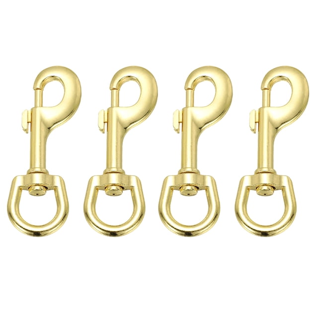 Uxcell 4 Pcs Clips à Pression Pivotants pour Drapeau, 4.1 Pouces Clips en Alliage Robustes pour Mât de Drapeau, Ton Or