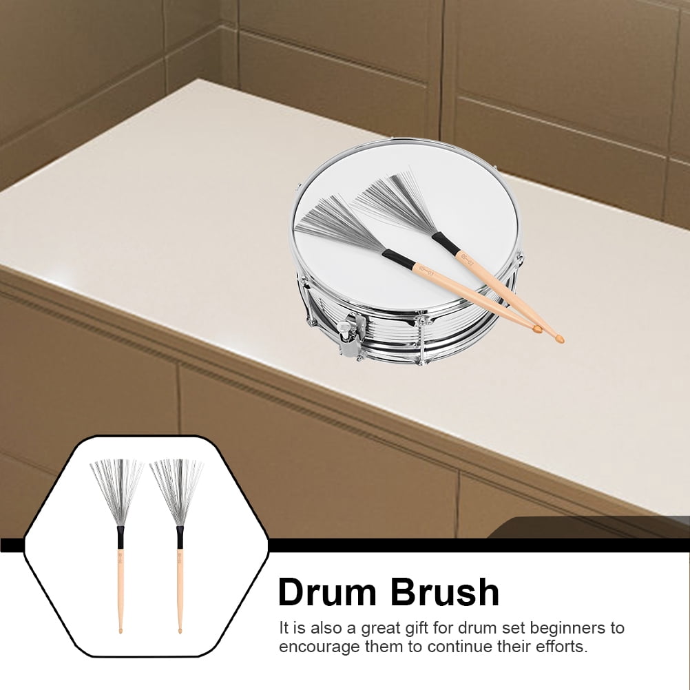2 Pairs Double Head Drum Brush for Drummer Playing Percussion