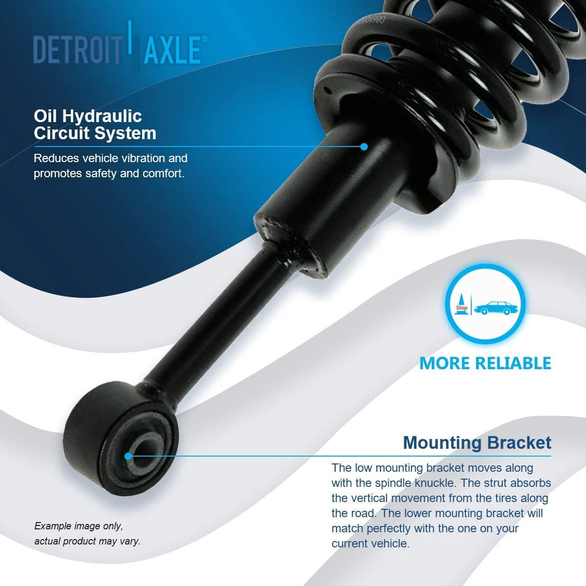 Detroit Axle - 6pc Struts Shocks Kit for 2003-2018 Toyota 4Runner 2007-2014 FJ Cruiser Complete 2 Front Struts with Coil Spring Rear 2 Shock Absorbers 2 Sway Bars Replacement