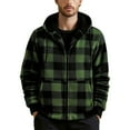 thumbnail image 4 of Fnooota Mens Fleece Lining Jackets, Long Sleeve Zip up Casual Warm Plaid Jackets with Hood Multicolor Size S, 4 of 4