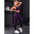 thumbnail image 4 of Estella's Workout 2 Pcs Leggings and Sports Bra Set. Ultra-Comfort Seamless High-Waist Leggings with Full-Support, Racerback Sports Bra-Purple, 4 of 5