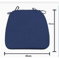 thumbnail image 2 of Chair Cushions for Dining Chairs, Friendly Woven Fabric Dining Chair Cushion,Non Slip Kitchen Chair Pads, 17" x 16" x 2", Indoor Dining Chair Cushions with Ties, D-Shaped Seat Cushions(Blue), 2 of 3