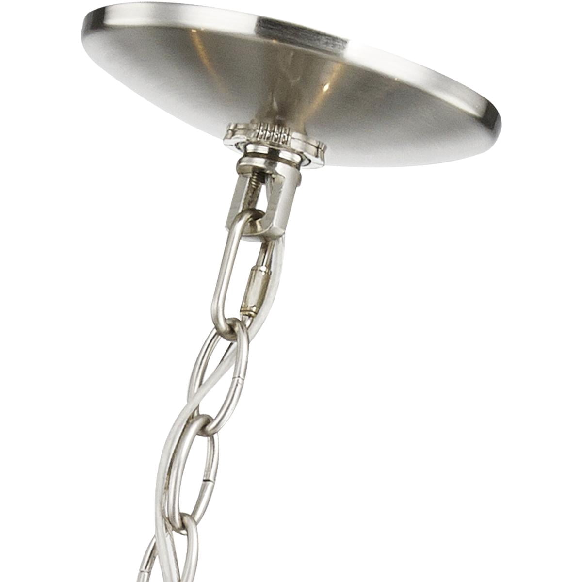 6 Light Brushed Nickel Chandelier with Steel base material