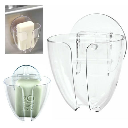 Mount Soap Basket - 2 Soap Dish Suction Wall Holder Bathroom Shower Cup Sponge Dish Basket Tray Sink
