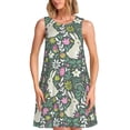 thumbnail image 1 of Xecao Robe Rétro Lapin Floral pour Robes d'Été pour Femmes Robes Décontractées de Plage Sans Manches avec Poches, 1 of 7