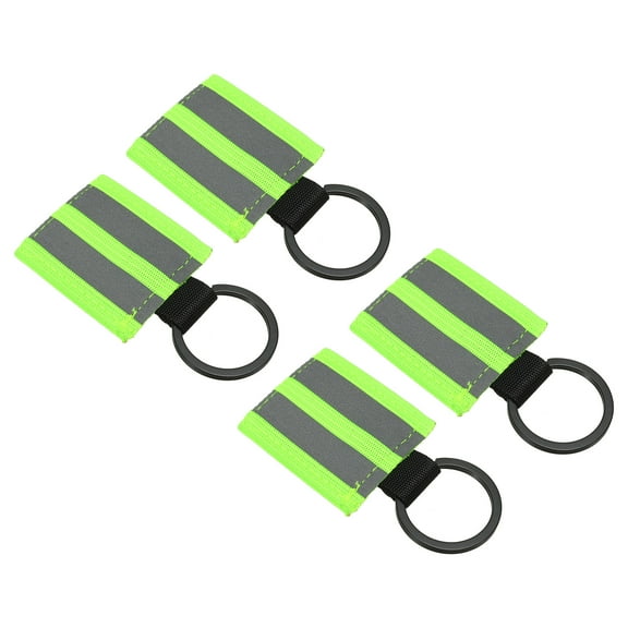 Uxcell Reflective Keychain Tags, Reflective Zipper Pulls Nylon Keychain High Visibility Reflectors Tags, Green 4 Pack