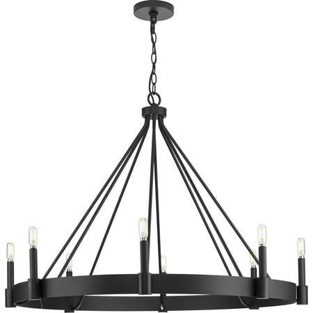 

Breckenridge Collection Eight-Light Matte Black Rustic Farmhouse Chandelier