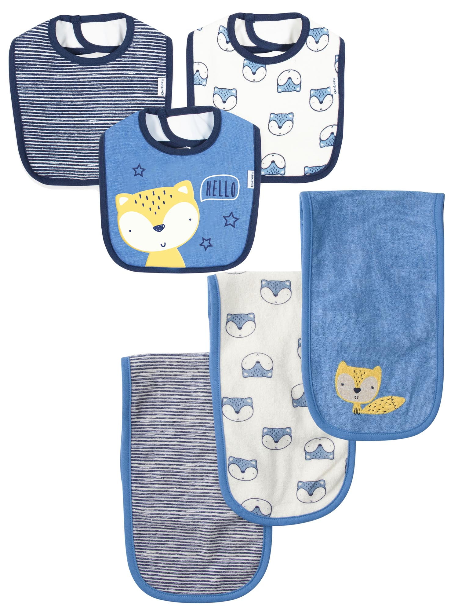 Gerber Gerber Baby Boys Terry Bibs and Burp Cloths, 6Pack Walmart
