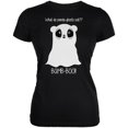 thumbnail image 1 of Halloween Panda Ghost Pun White Text Juniors Soft T Shirt, 1 of 1