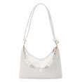thumbnail image 2 of Bolsa de axila de moda para mujer de mano de pana Cremallera suave para regalo (Blanco) Likrtyny Para Estrenar, 2 of 9