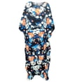 thumbnail image 1 of Plus size 2x Womens Blue Floral Illusion Designer Print Caftan Dress, 1 of 4
