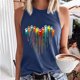 thumbnail image 2 of Tops casuales sexys de verano sin mangas para mujer Tops de chaleco sin mangas con estampado de cuello redondo regular Fridja  gh5069, 2 of 5