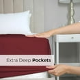 thumbnail image 3 of CGK Linens Extra Deep Pocket Single Fitted Sheet Only - Queen Size Wrinkle-Resistant & Comfy Bottom Sheet, Fits 18"-24" Mattresses, Burgundy, 3 of 7
