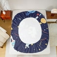 thumbnail image 5 of Castle Fairy Kids Boys Girls Cartoon Astronaut Rocket Twin Sheet Sets 3pcs,Galaxy Universe Twin Fitted Sheet Microfiber,Kawaii Cosmos Planet Breathable Flat Sheet,Luxury Bedroom Decor, 5 of 7