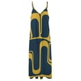 thumbnail image 6 of Abstract Gold Navy Artwork Sleeveless Dress Women's Evening Dress Womans Clothing, 6 of 9